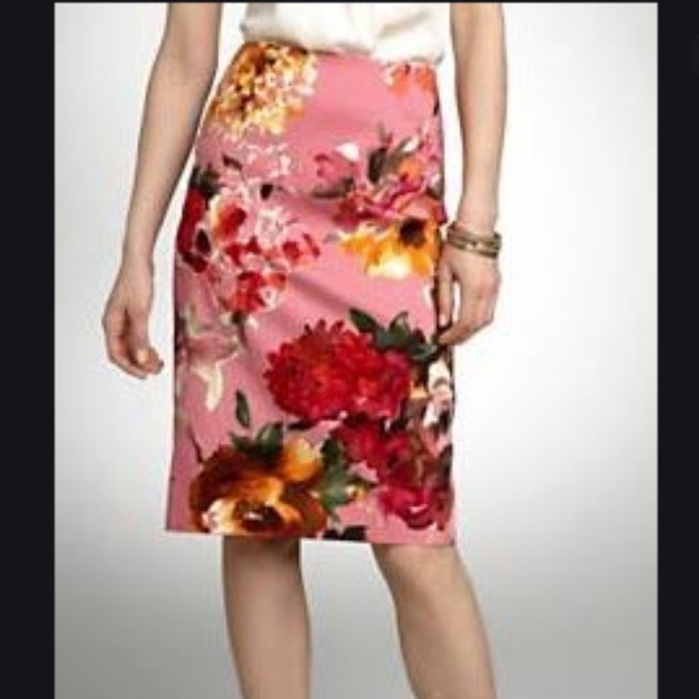 Talbots Floral Bouquet Midi Skirt
